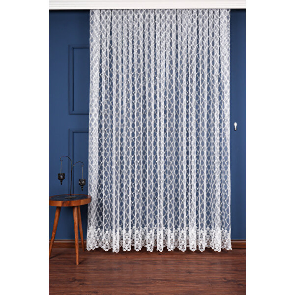 Bidesing Balık Ağı Brode Nakış Işlemeli Tül Perde (1/2.5 Normal Pile) - 150 x 250 cm - Ekru Tül Perde Fiyatı