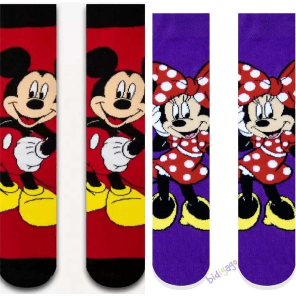 Bidigago Mickey Mouse ve Minnie Mouse Desenli 2'li Arkadaş ve Sevgili Çorabı Çorap (Outdoor) Fiyatı