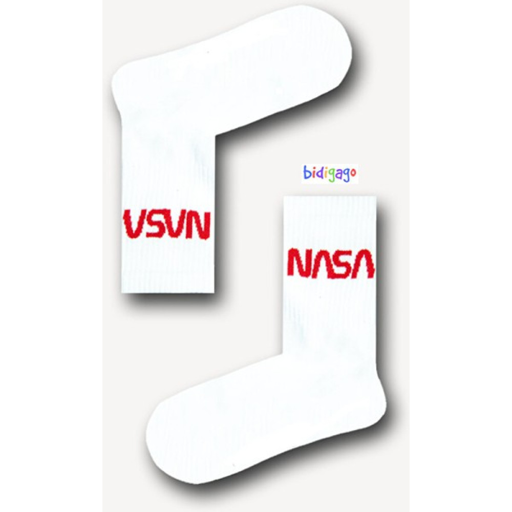 Bidigago Nasa Desenli Unisex Atletik Kolej Çorap Çorap (Outdoor) Fiyatı