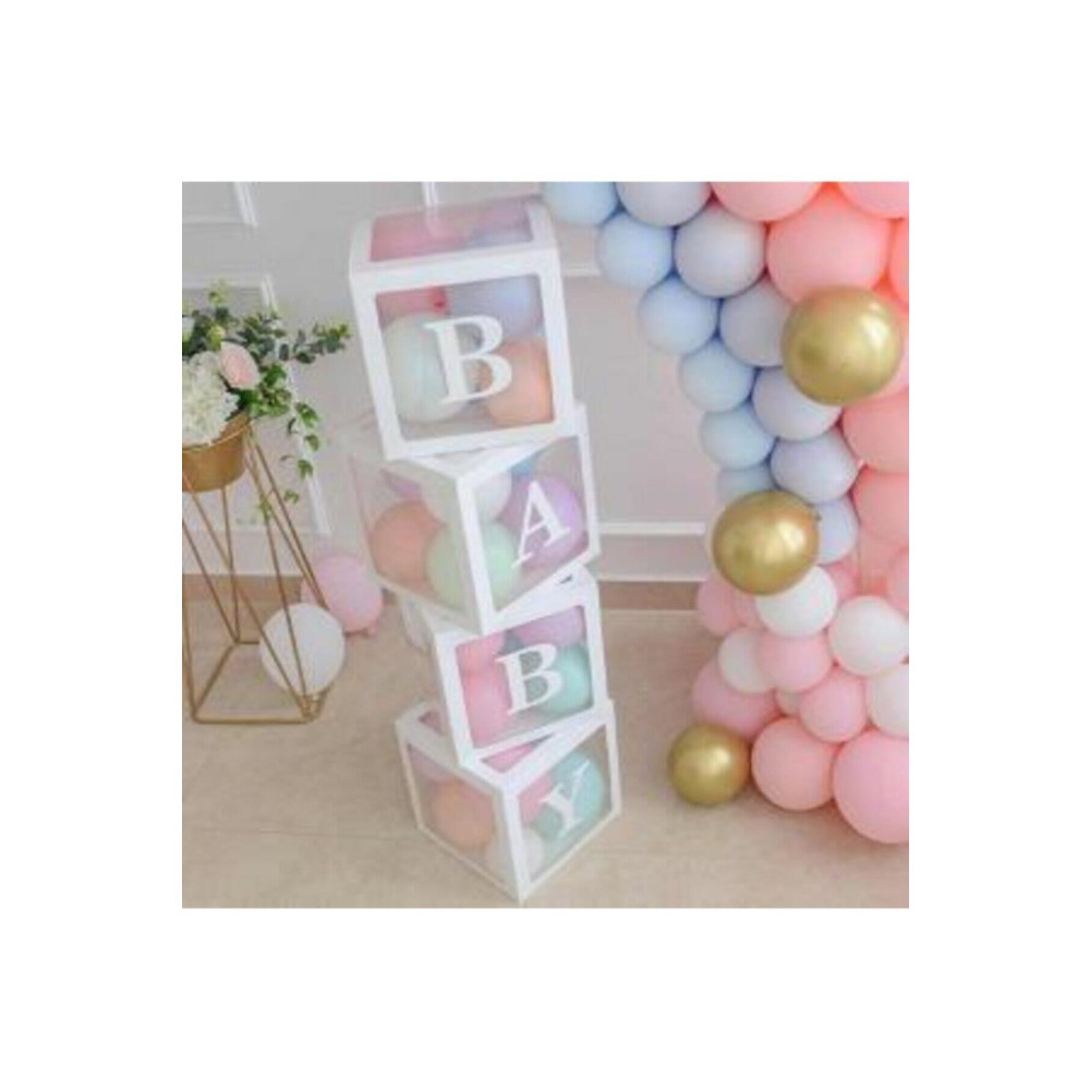 BİDOLUMUTLULUK Şeffaf Kutu Baby Yazılı Harf Beyaz 25 cm Yaş Günü & Parti Fiyatı