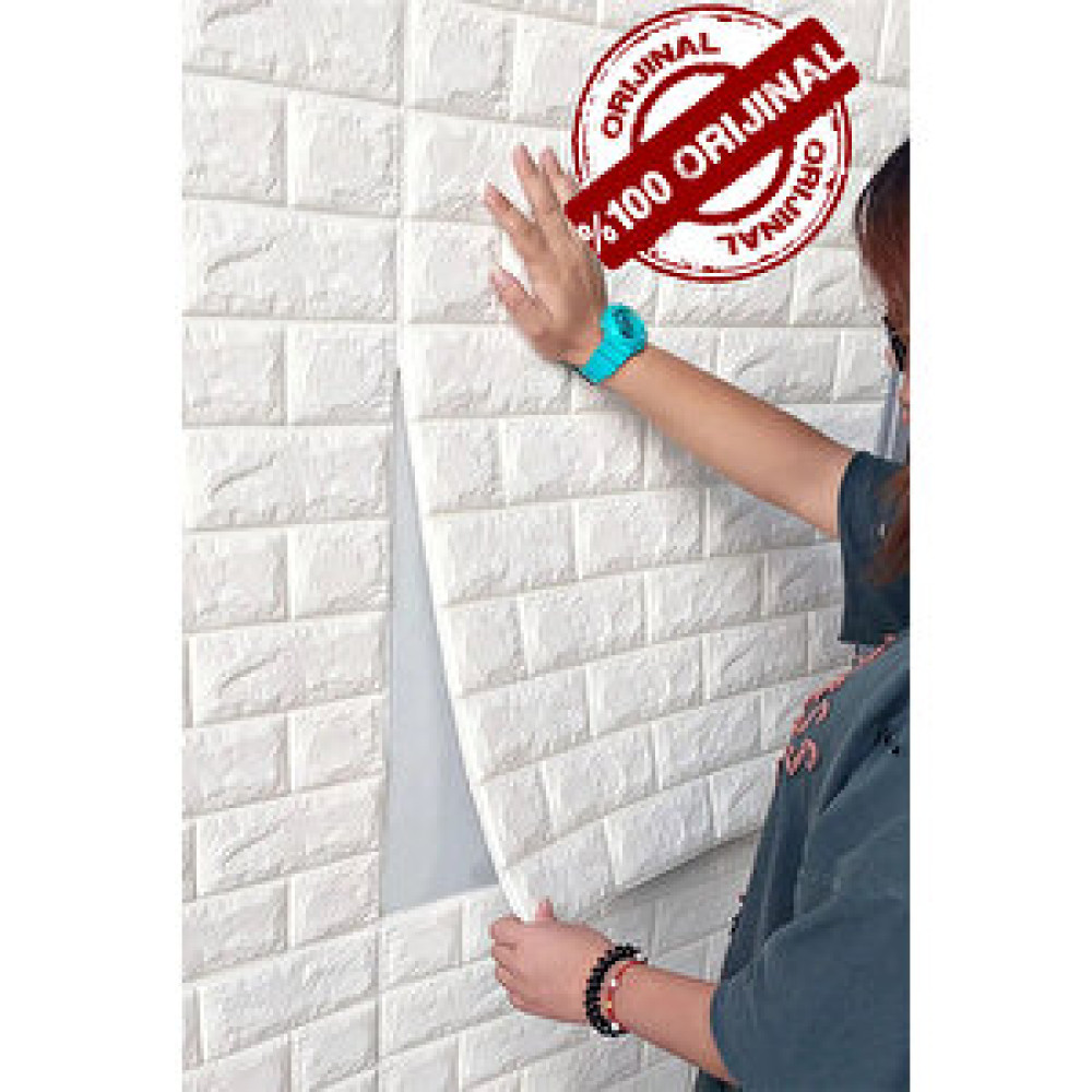 Bien Duvar Kağıtları 50x70 cm 0,35 M² Beyaz 3d Dekoratif Kendinden Yapışkanlı 3d Esnek Duvar Kağıdı Kaplama Paneli Estetik Köpük Duvar Kağıdı Fiyatı
