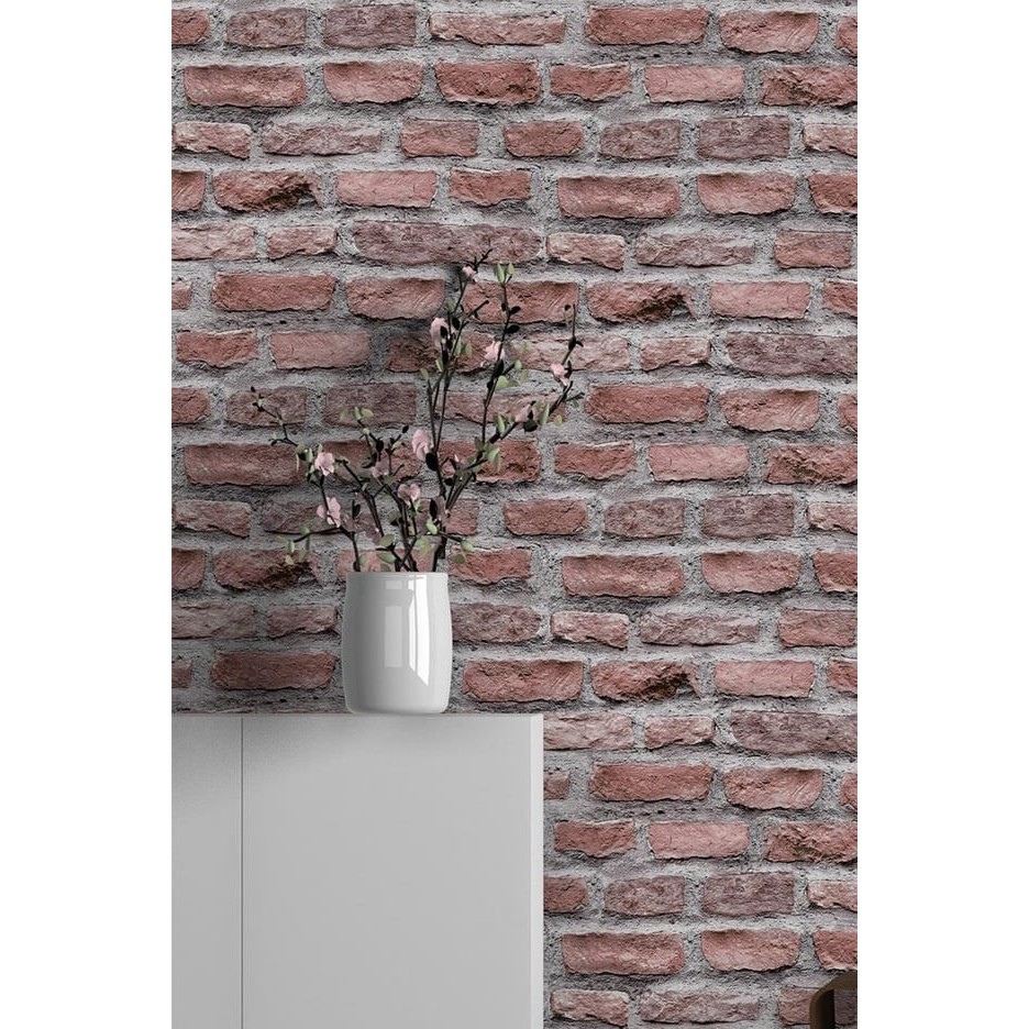 Bien Exclusive 7998 Kiremit Renk Geçmeli Taş Desenli 3D Görünüm Duvar Kağıdı 5 M² - 53 x 1000 cm SSD / Solid State Drive Fiyatı