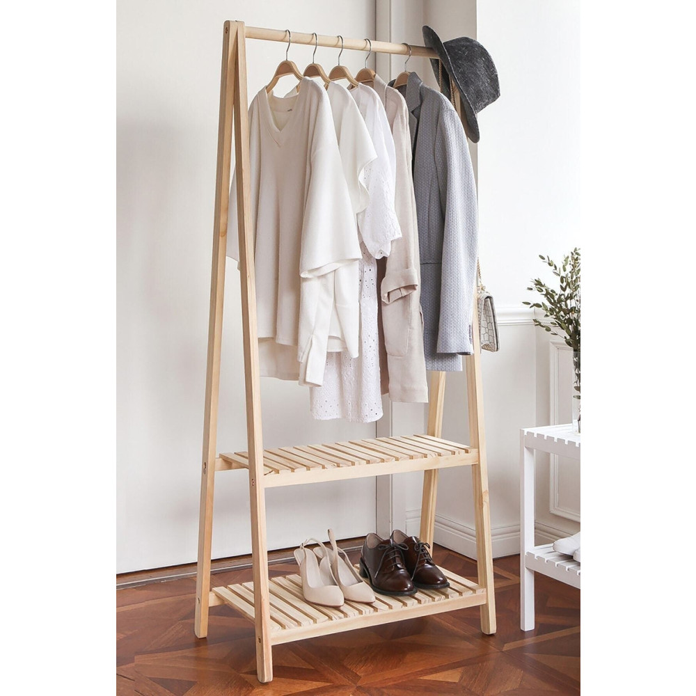 BİENART AHŞAP Ahşap Ayaklı Elbise Askılığı 148 X 66 Cm Vestiyer Fiyatı