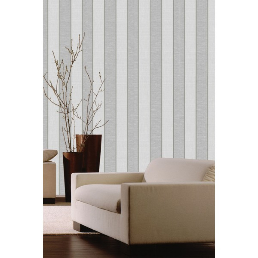 BienHome 5353 Popüler Soft Gri Krem Kalın Çizgili Lüx Duvar Kağıdı 5,30 M² - 53 x 1000 cm Duvar Kağıdı Fiyatı