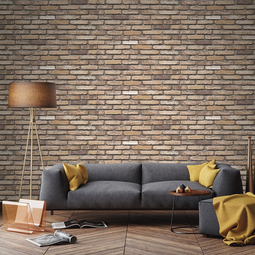 BienHome 9030 Taş Tuğla Desen Duvar Kağıdı 5,33 M² Akustik Özellikli ve Antibakteriyel Diğer Fiyatı