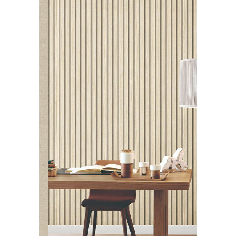 BienHome Zümrüt Exclusive 7640 Lambiri Panel Meşe Ahşap Duvar Çıtası Desenli Duvar Kağıdı 5,30 M² Duvar Kağıdı Fiyatı