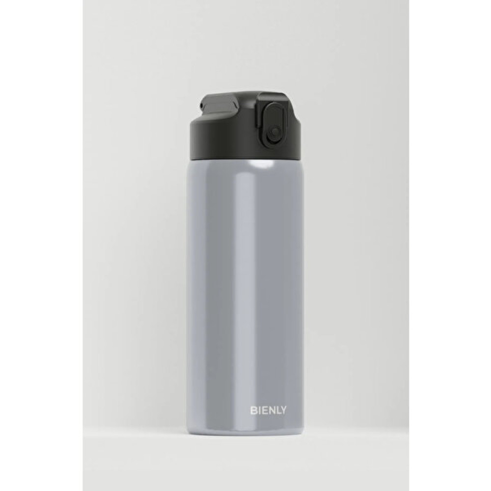 Bienly Zenflow Matara ve Suluk 600 ml 304 Paslanmaz Çelik Sızdırmaz Otomtatik Pipetli Silikon Ağızlıklı Kapak - Gri Suluk Fiyatı