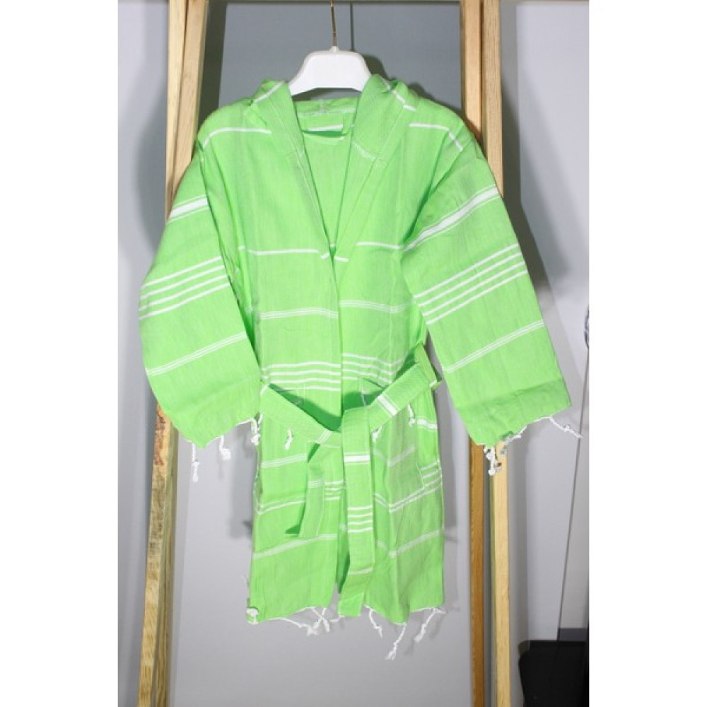 Bies Living Collection Meady 3-4 Yaş %100 Pamuk Çocuk Bornoz Kapşonlu Peştemal Bornoz - 3 - 4 Yaş - Yeşil Bornoz Fiyatı