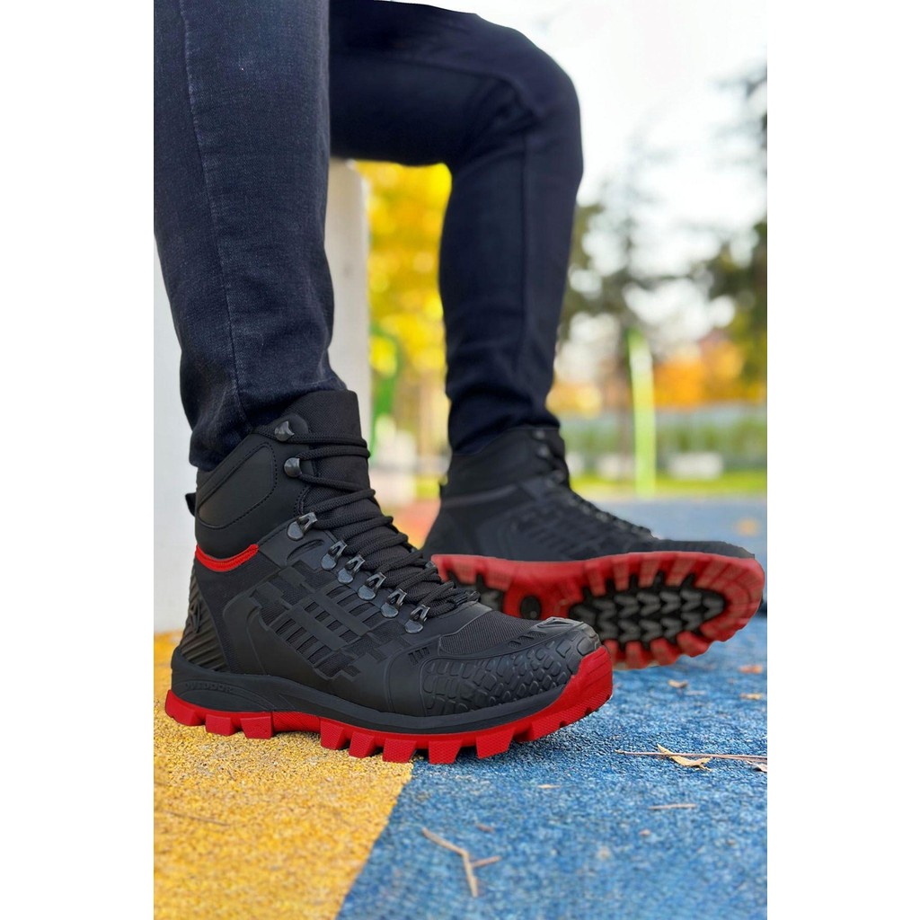 Big King Siyah Kırmızı Hydro Su Geçirmez Erkek Outdoor Trekking Bot Erkek Botları Fiyatı
