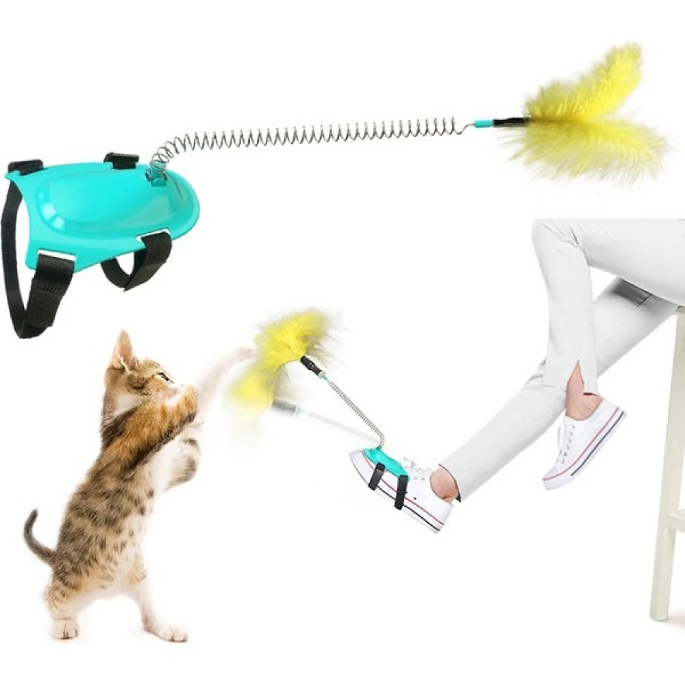 BigBaf Tüylü Kedi Ayak Oltası Kedi Oyuncağı Fonksiyonlu Yaylı - Çok Renkli Evcil Hayvan Ürünleri Fiyatı