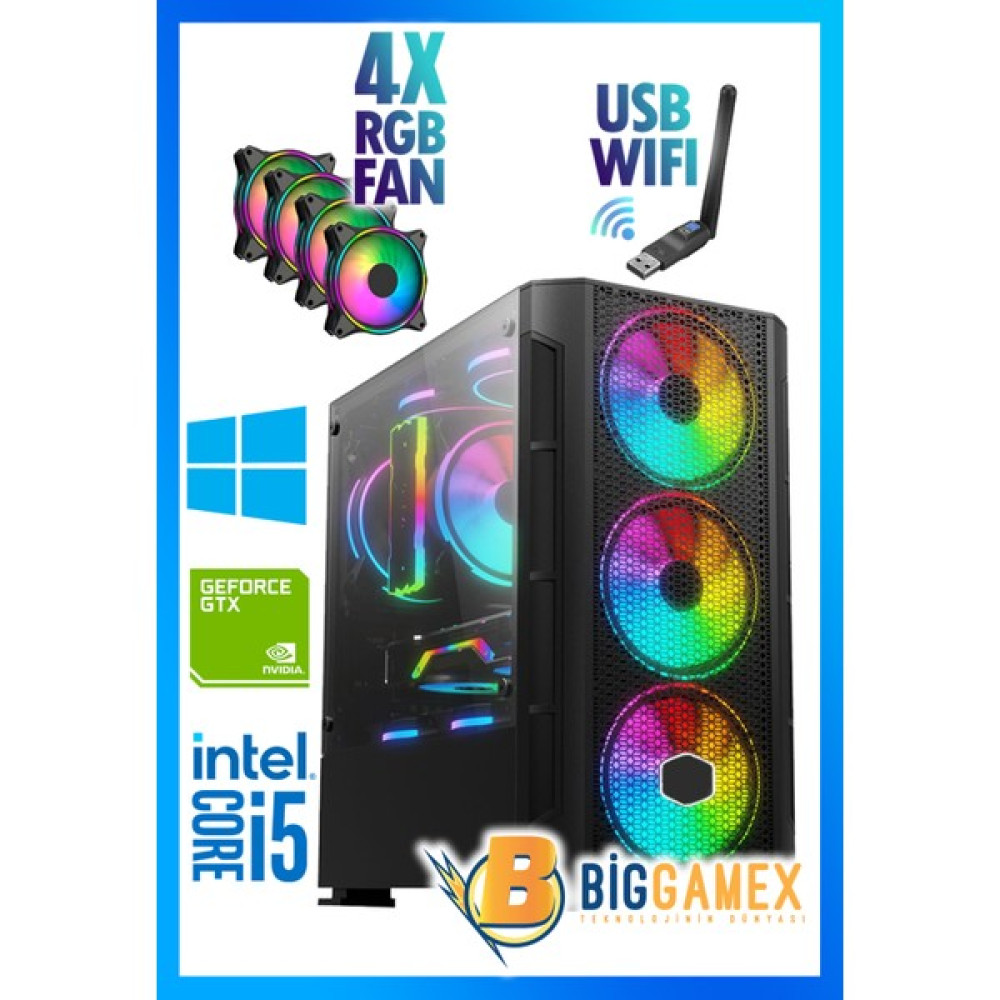 Biggamex ATX11 İ5-4570 16GB Ram 512GB SSD 4gb GTX1050Tİ Oyuncu Bilgisayarı - FreeDos Masaüstü Bilgisayar Fiyatı