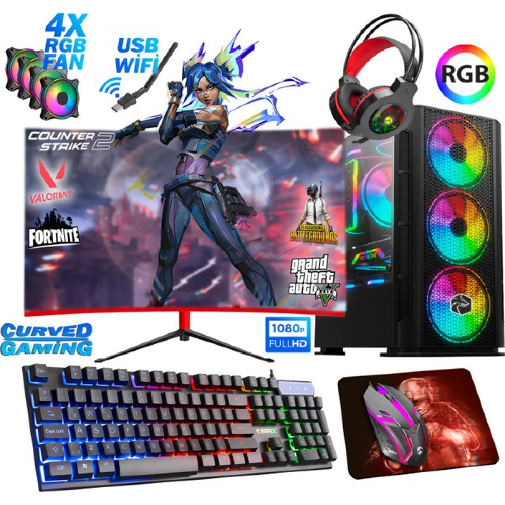 BiggameX GM89 Intel Core i5 3470 16 GB Ram 128 GB SSD 4 GB Gtx 1050 Ti Freedos 23.8" FHD Masaüstü Bilgisayar Masaüstü Bilgisayar Fiyatı