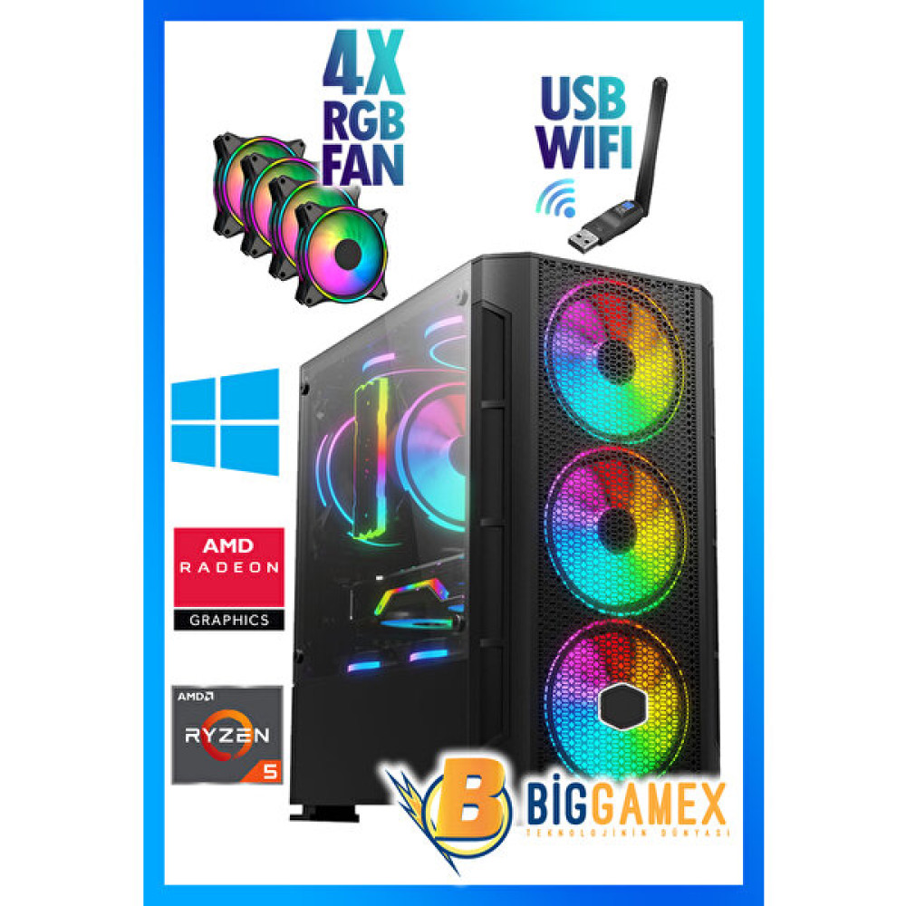 Biggamex NTX01 Ryzen 5 3600 16GB 512GB SSD RTX2060 Super 8gb 256 Bit Oyuncu Masaüstü Bilgisayarı - FreeDos Masaüstü Bilgisayar Fiyatı