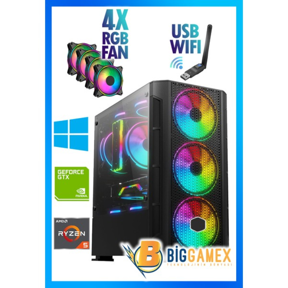 Biggamex NTX02 Ryzen 5 3600 32GB 512GB SSD RTX2060 Super 8gb 256 Bit Oyuncu Masaüstü Bilgisayarı - FreeDos Masaüstü Bilgisayar Fiyatı