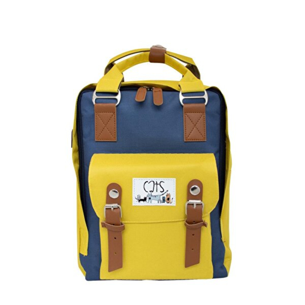 Biggdesign Cats USB Girişli Sarı Laptop Sırt Çantası Unisex Evrak Çantası Fiyatı