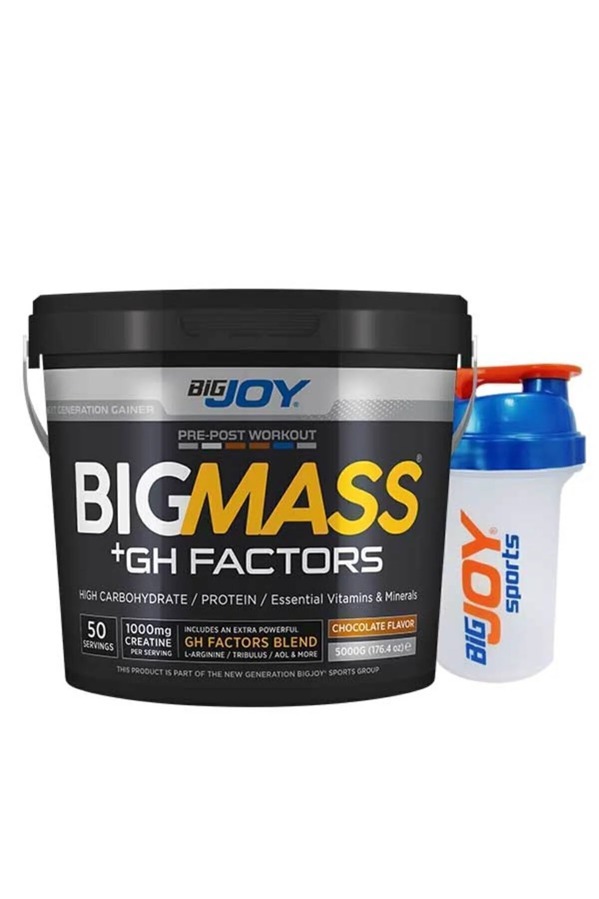 Bigjoy Sports Bigmass Gh Factors Mass Gainer 5 Kg Çikolatalı Karbonhidrat Tozu - Protein - Shaker 500 ml" Sporcu Besinleri Fiyatı