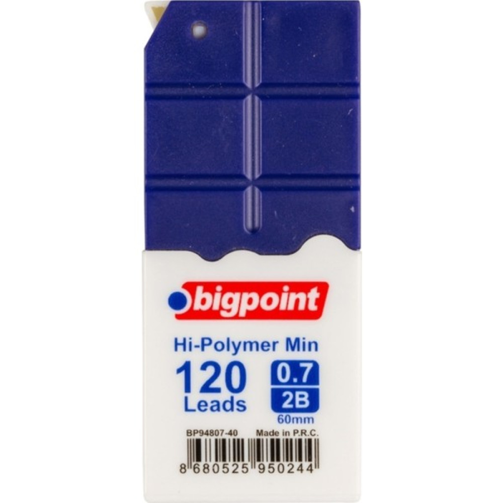 Bigpoint Bigponit Hi-Polymer Min 0.7 2b 60 mm Uç Tüp Koyu Mavi 120'LI Kurşun Kalem Ucu (Min) Fiyatı