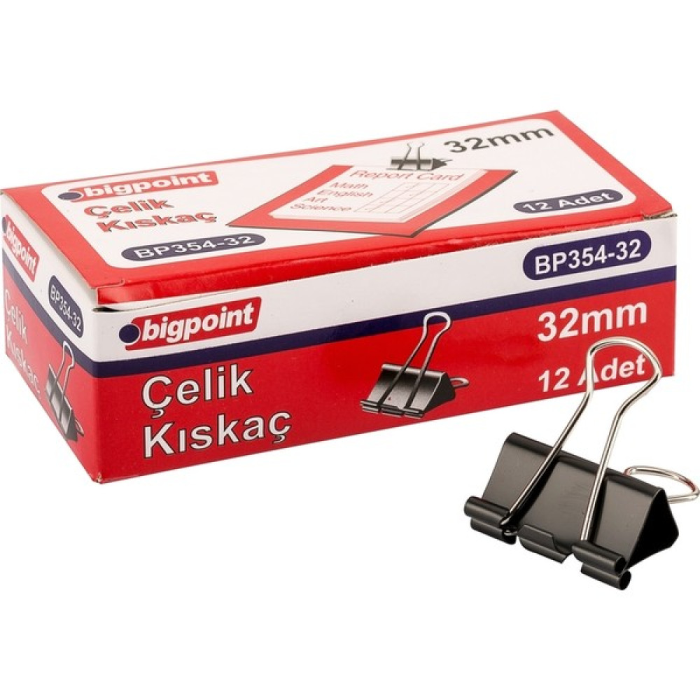 Bigpoint Çelik Kıskaç 32Mm 12'Li Kutu Kıskaç Fiyatı