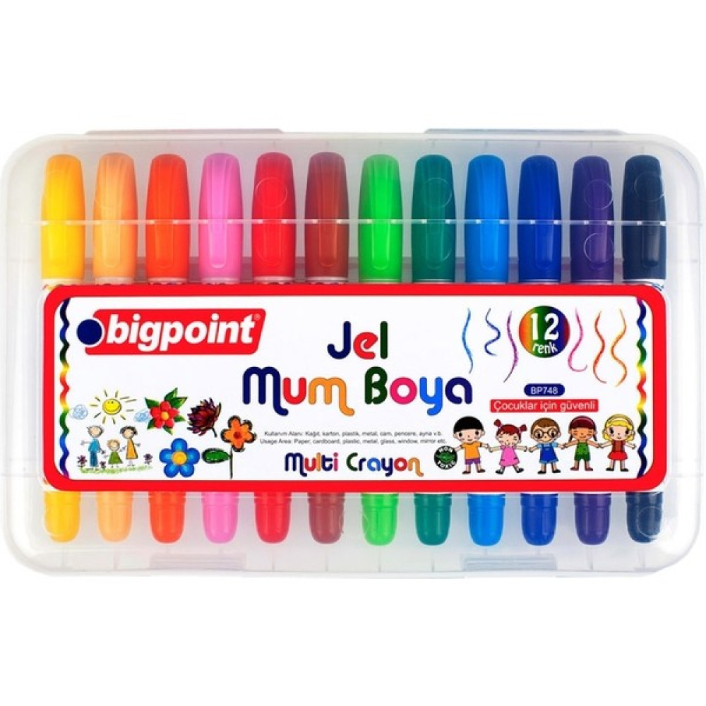 Bigpoint Jel Mum Boya 12 Renk 6'lı Paket Mum Boya Fiyatı