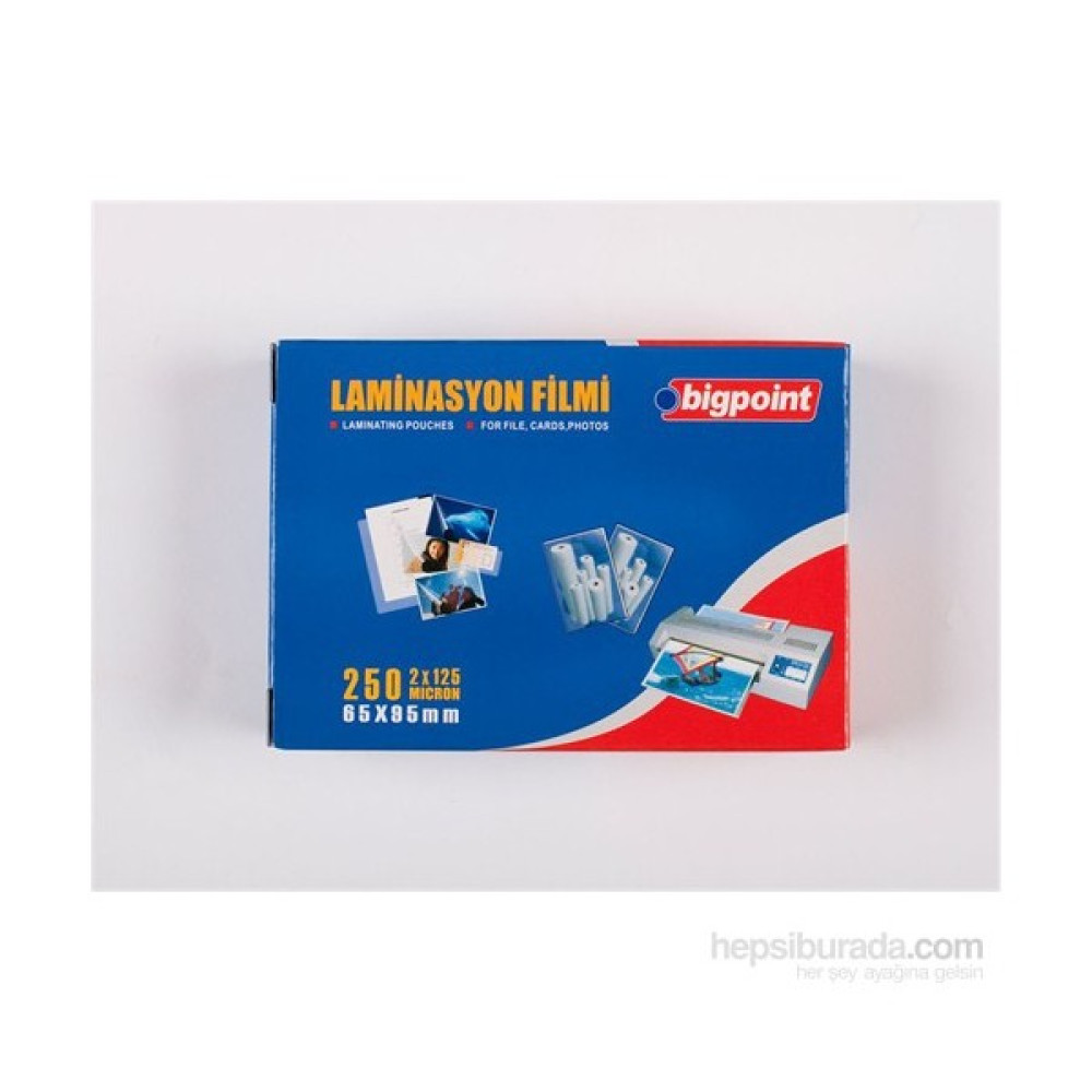 Bigpoint Laminasyon Filmi 65X95 125 Micron 100'Lü Laminasyon Sistemi Fiyatı