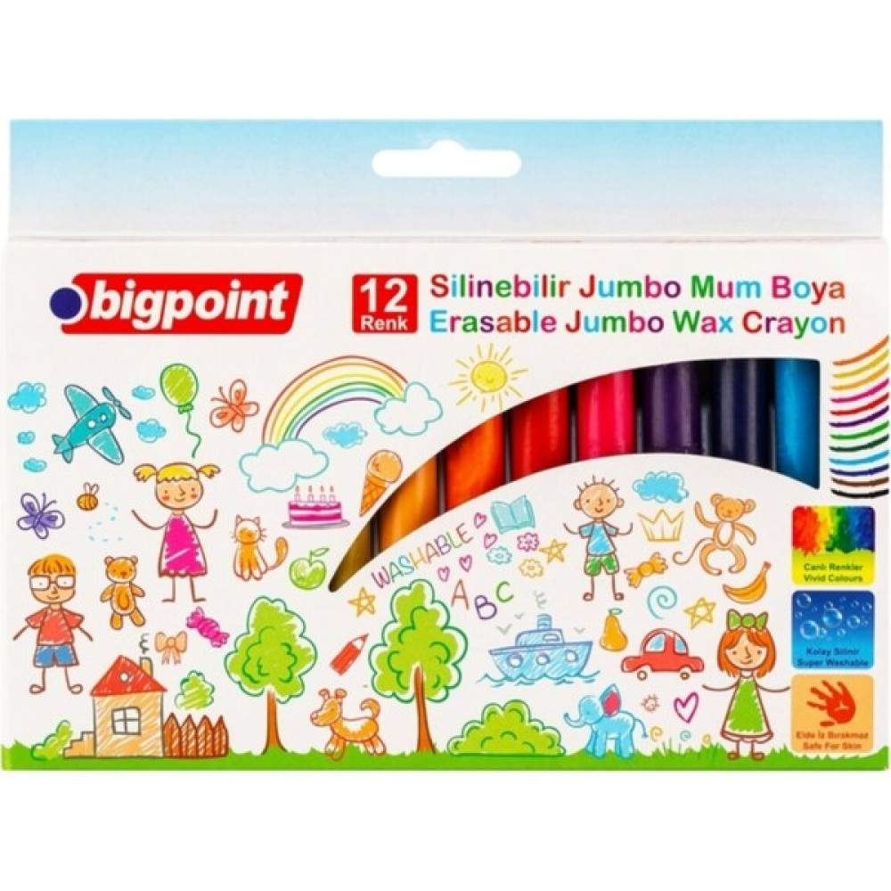 Bigpoint Silinebilir Jumbo Mum Boya 12 Renk Mum Boya Fiyatı