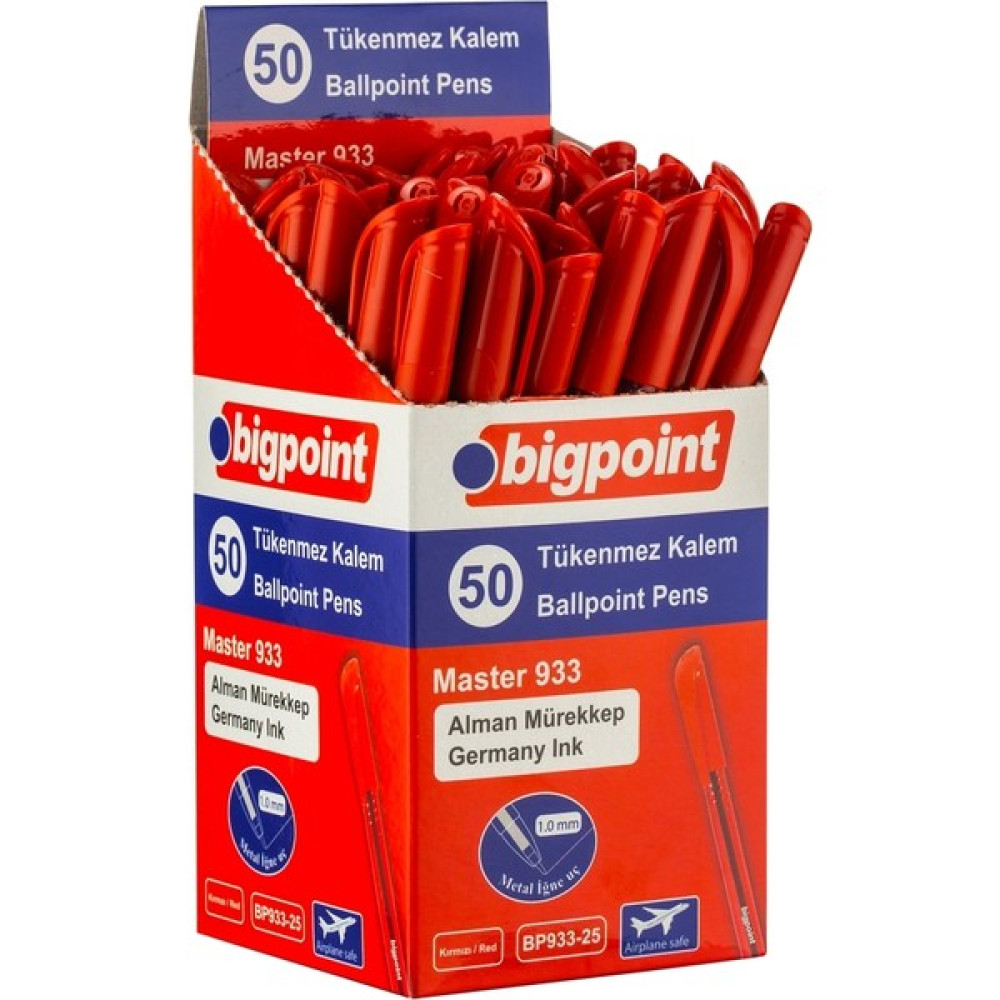 Bigpoint Tükenmez Kalem Master 1.0mm Kırmızı 50'li Tükenmez Kalem Fiyatı