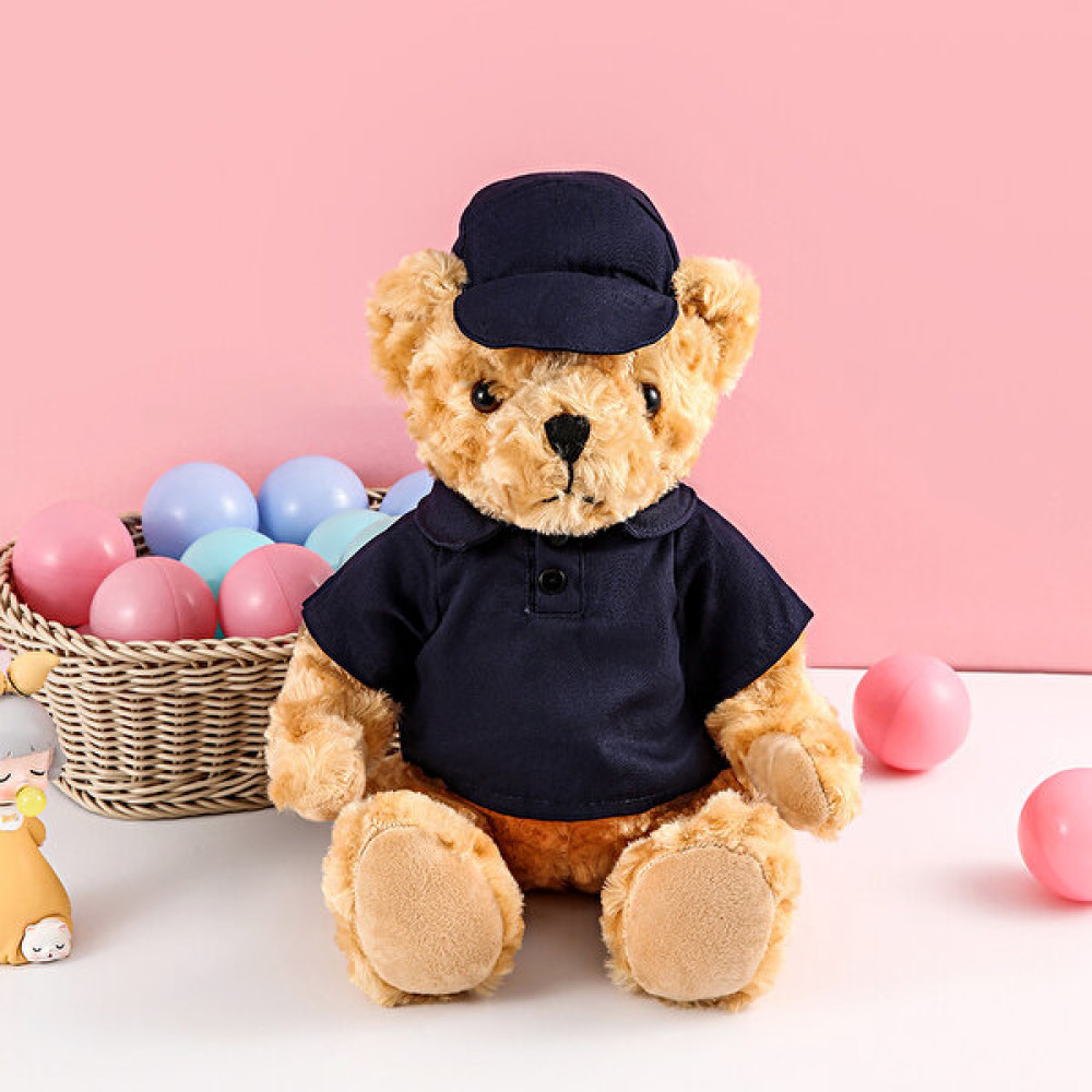 Bigsharp Hayvan Peluş Oyuncak Oyuncak Ayı Bebek Ayı Giysileri Bebek Giyen Kap Peluş Oyuncak (Yurt Dışından) - Mavi Peluş Oyuncaklar Fiyatı