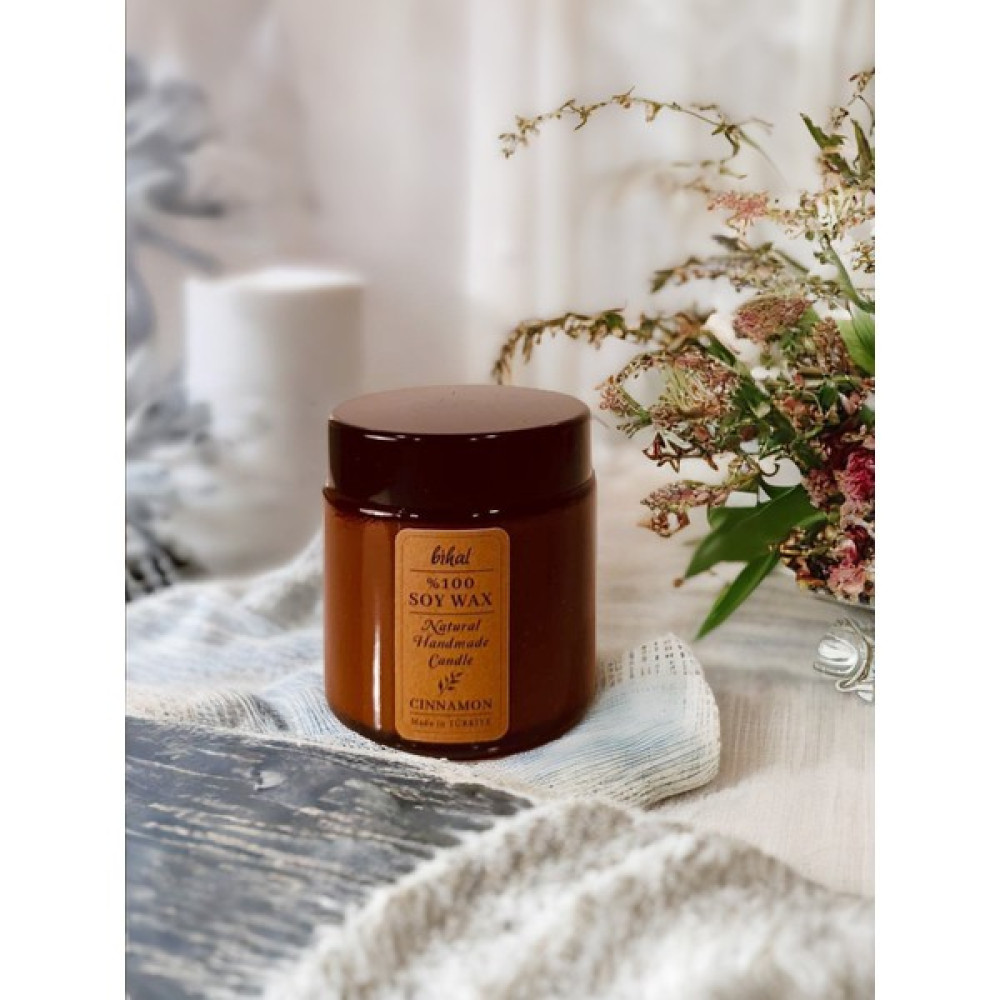 Bihal Soya Wax Mum Tarçın Kokulu Doğal MUM100ML - Renkli - 1 Adet Dekoratif Mum Fiyatı