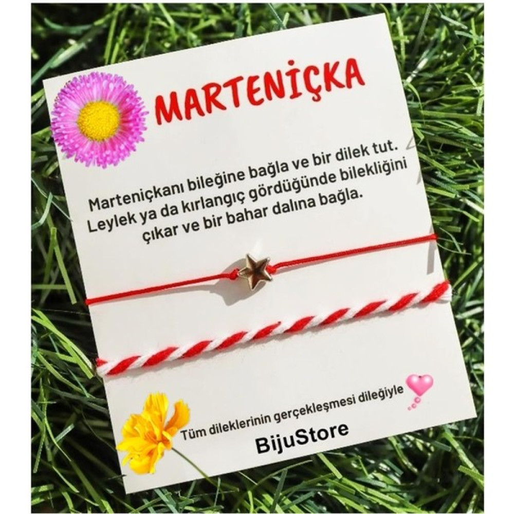 BijuStore Marteniçka Gold Renk Fil Kadın & Erkek Ikili Dilek & Şans Bileklik - 22 cm - Kırmızı - Beyaz Saat ve Bileklik Aksesuarı Fiyatı