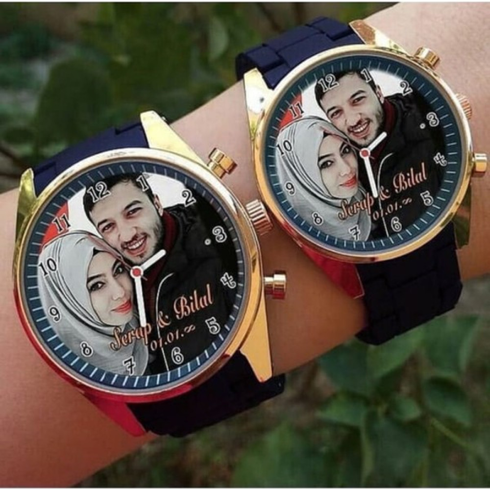 Bika Time Sevgili Saati Sevgiliye Hediye Resimli ve Isimli Kişiye Özel Kol Saati Siyah -Altın Renk Armoni Model Sevgili Saatleri Çift Saatleri Kol Saatleri Fiyatı