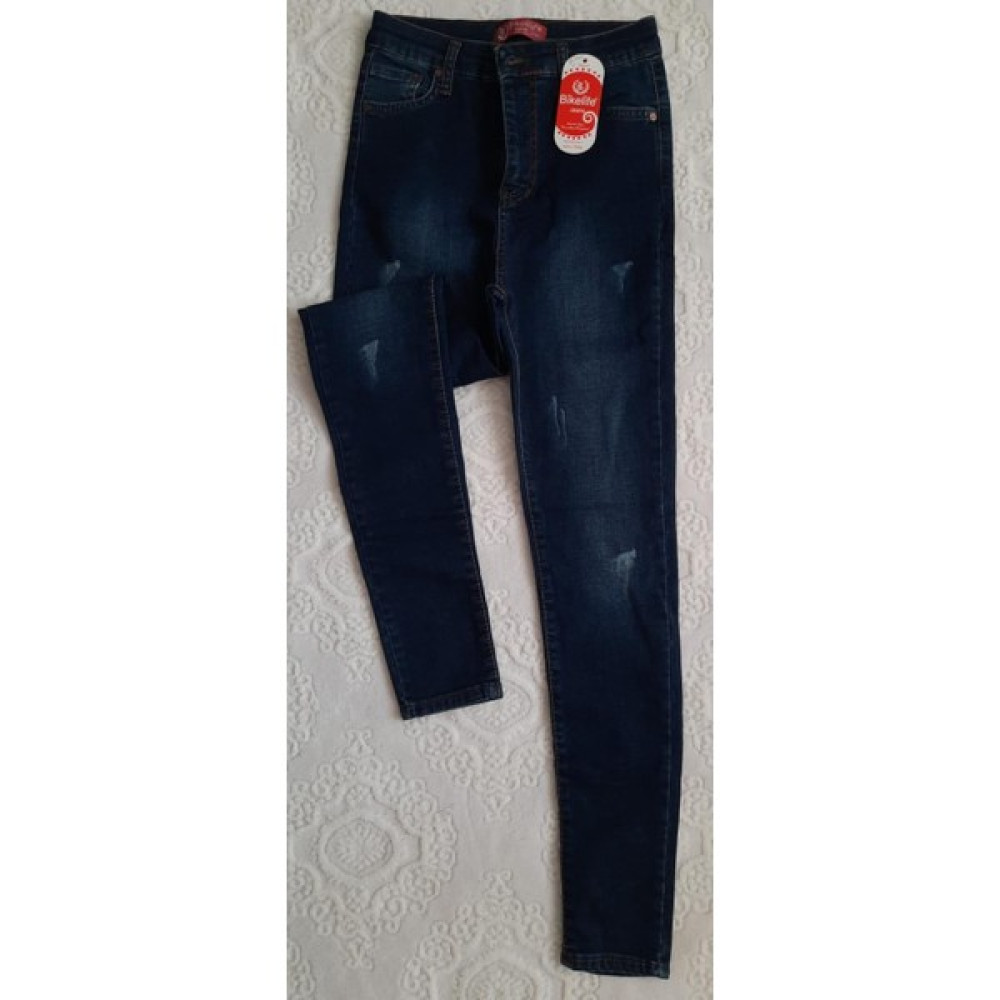 Bike Life Bayan Yüksek Bel Kot Pantolon-Mavi Bayan Jeans / Kot Pantolon Fiyatı