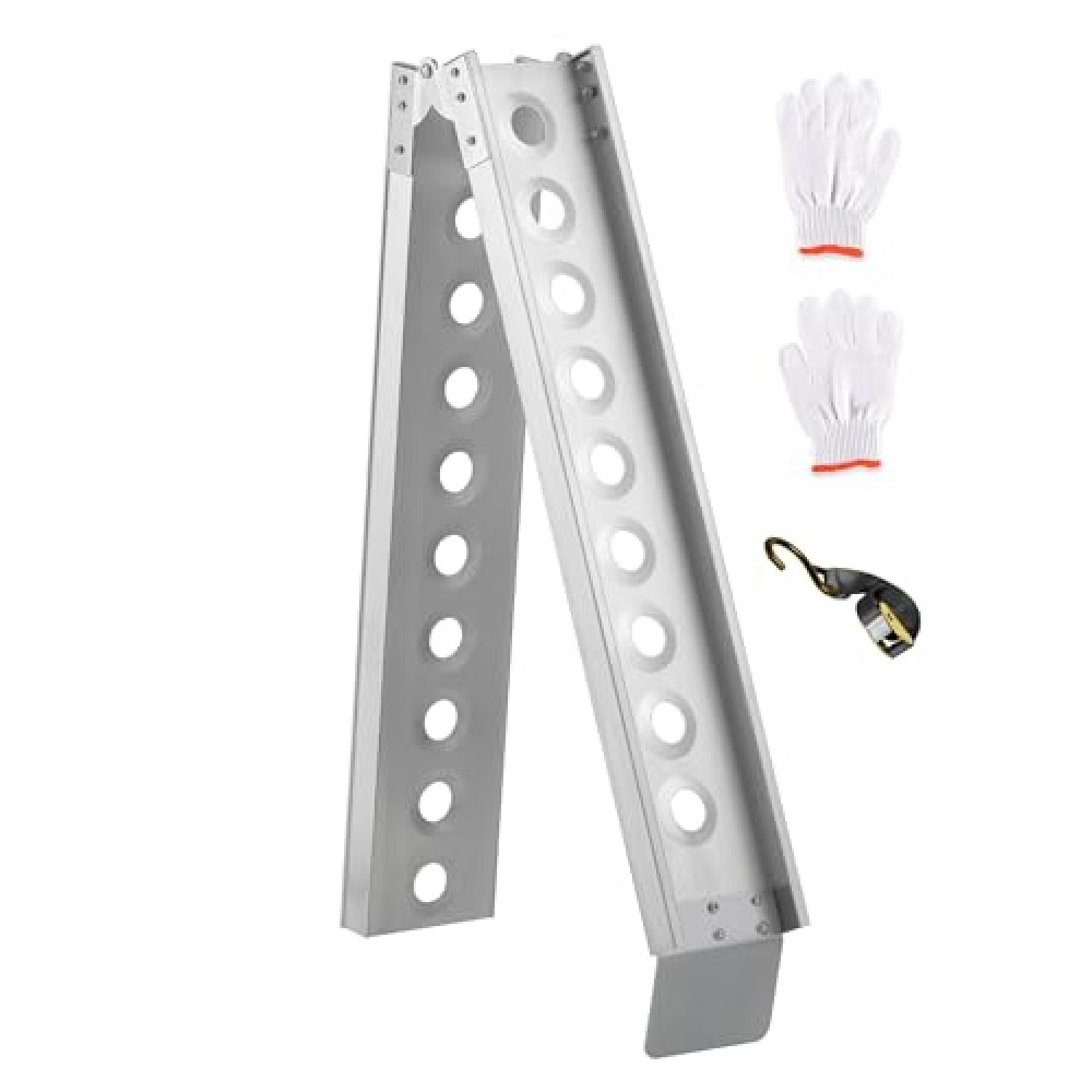Bike Ramp 1PC Truck Ramp 440LBS 77*7" ATV Loading Ramp for Pickup Trucks Lawn Mower Motorcycle Shed Trailer Car Ramp for Tailgat Cart Dirt Bike Motorcycle Accessories Alumnium Portable Ramp with Strap