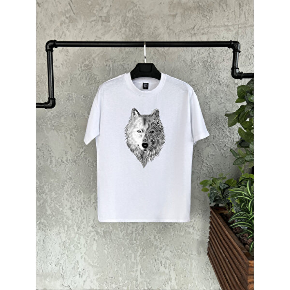 Bikombine Kurt Baskılı Beyaz Erkek Tshirt Erkek T-shirt Fiyatı