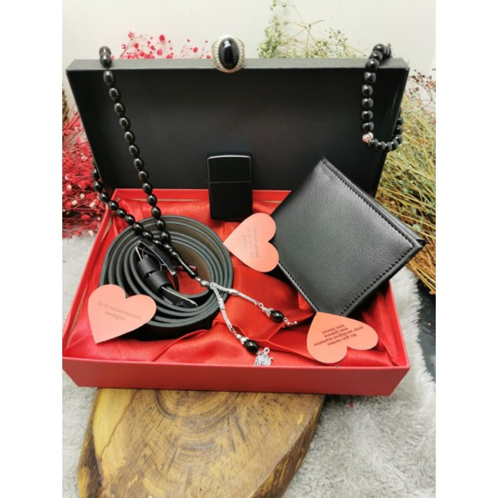 Bil-Tek Shop Outdoor Özel Günler Arkadaş Sevgili Damat Size Özel Yazılı Erkek Kemer Cüzdan Çoklu Lüks Aksesuar Seti Altın, Takı & Aksesuar Fiyatı