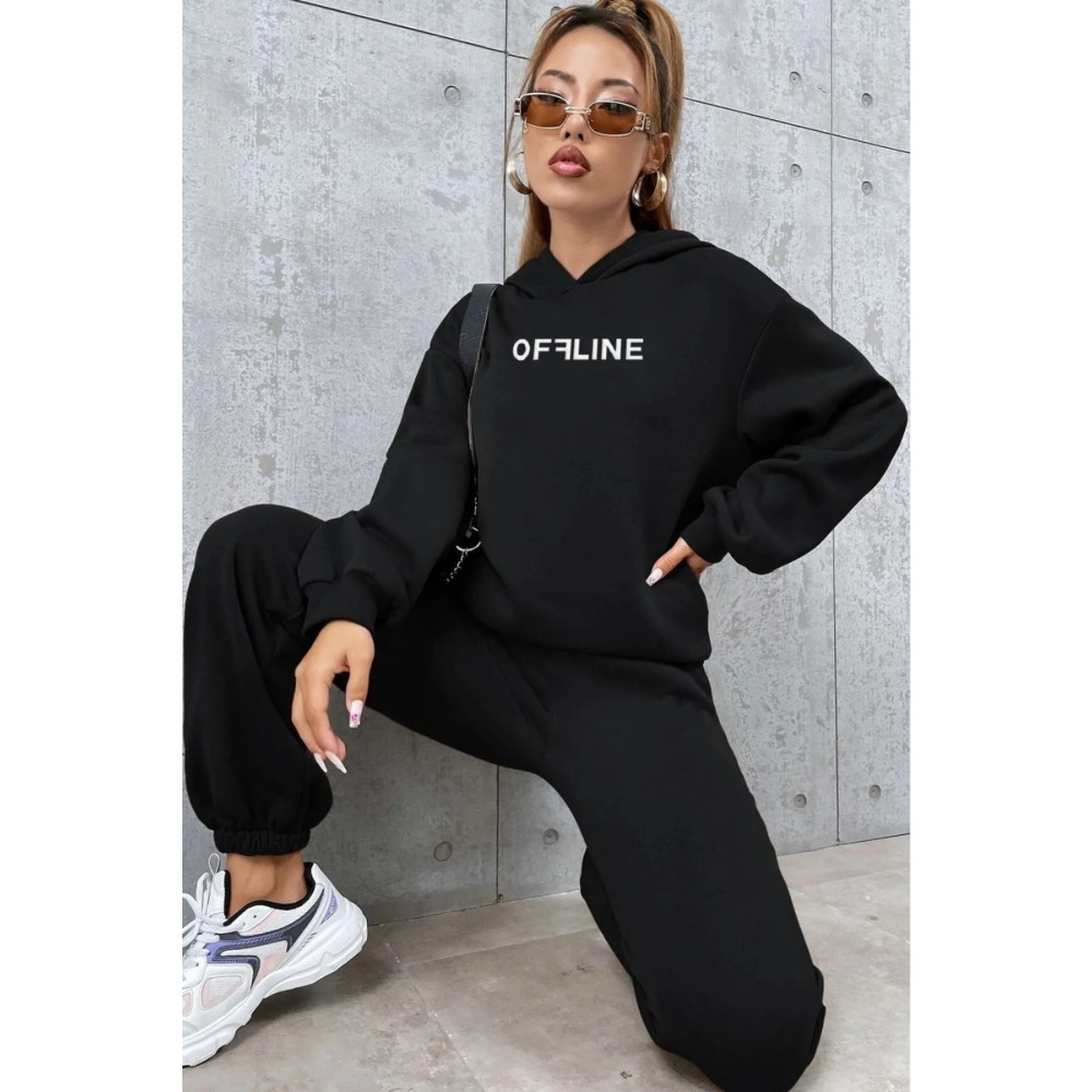 BİLEN SPORT Unisex Offline Baskılı Jogger Eşofman Takımı M Beden Kadın Eşofman Fiyatı