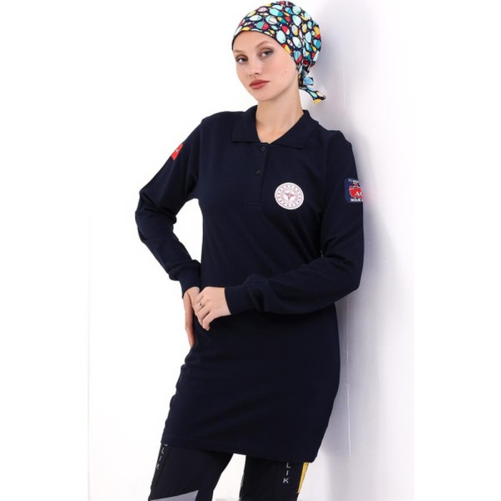 Bilenn Tekstil 112 Yakalı Tshirt Tunik - Lacivert - 2XL Oto Boyaları Fiyatı