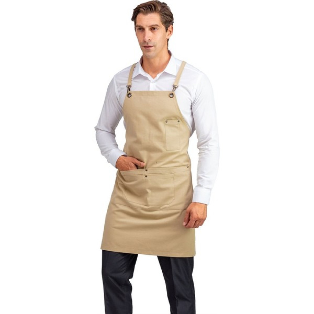 Bilenn Tekstil Barista Askılı Önlük Çift Cepli - Bej - Standart Oto Boyaları Fiyatı