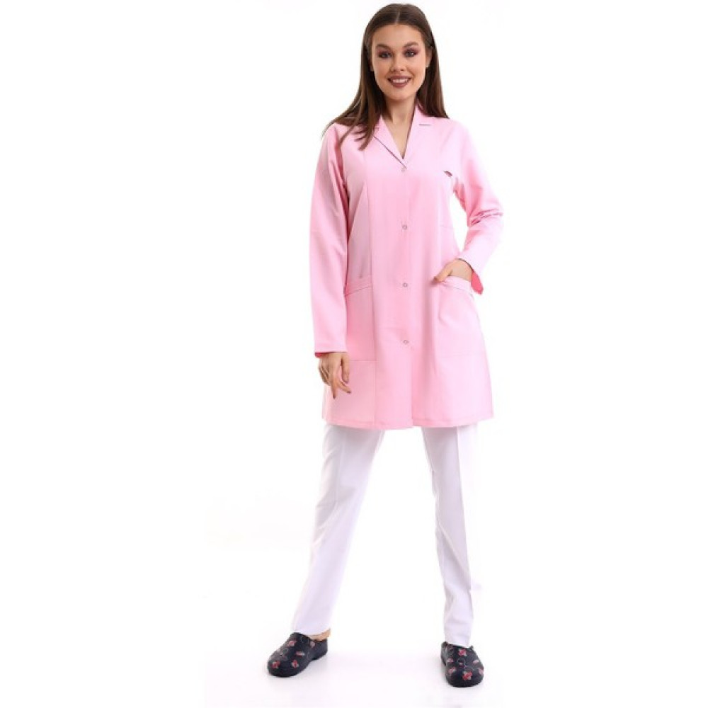 Bilenn Tekstil Doktor Öğretmen Kadın Önlük Ara Boy Ceket Yaka - 12 Açık Pembe - 2XL Oto Boyaları Fiyatı