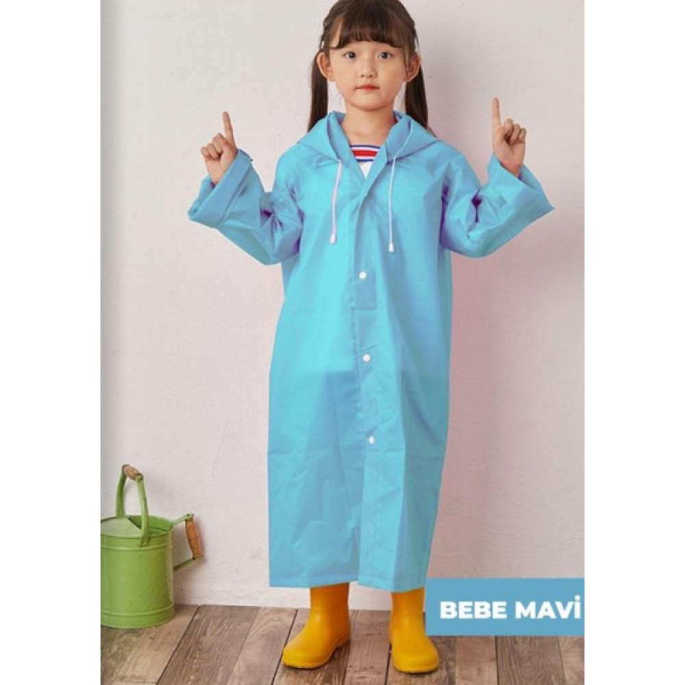 Bilenn Tekstil Yağmurluk Unisex Çocuk - Bebe Mavisi Kız Çocuk Yağmurluk Fiyatı