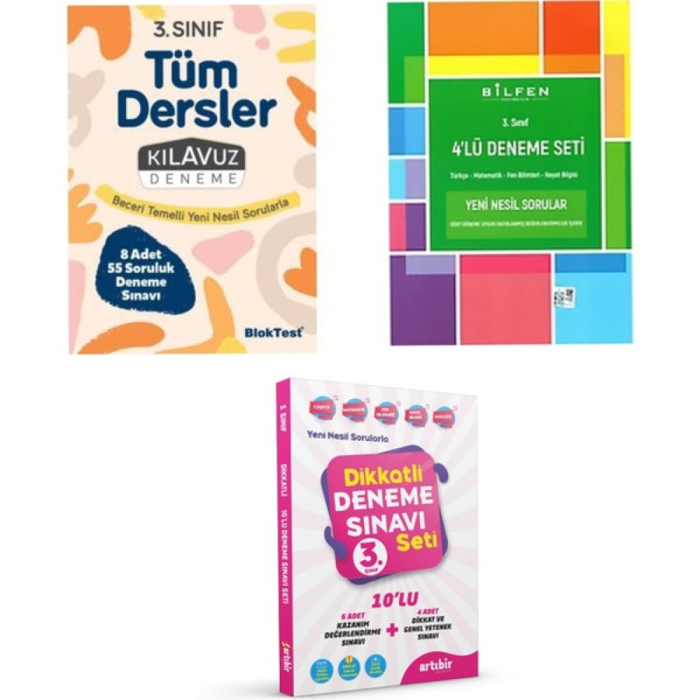 Bilfen Yayınları 3. Sınıf Bilfen Deneme Tudem Deneme Artı Bir Deneme Seti 3 Paket Kaynak Kitapları Fiyatı