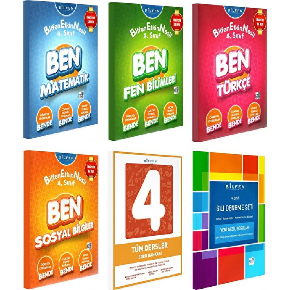 Bilfen Yayınları 4. Sınıf Ben Etkin Nesil + Tüm Dersler + Deneme Seti 6 Kitap Tüm Dersler Fiyatı