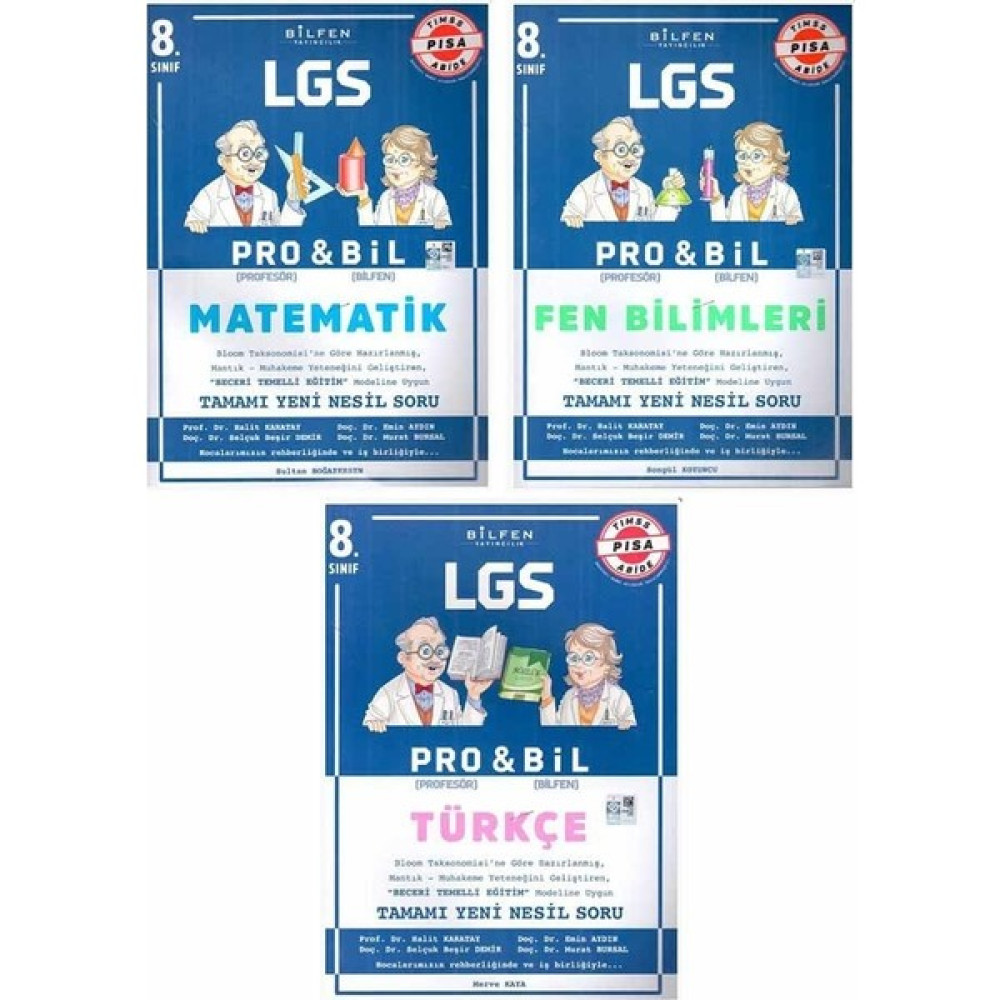 Bilfen Yayınları 8. Sınıf Probil ( Fen - Türkçe - Matematik ) Yeni Nesil Soru Bankaları 3'lü Tüm Dersler Fiyatı