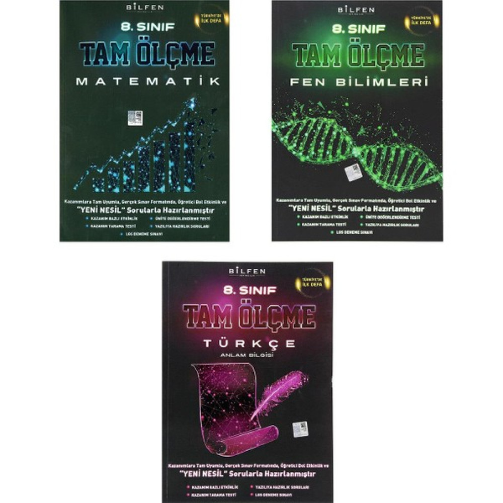 Bilfen Yayınları 8. Sınıf Tam Ölçme Matematik Türkçe Fen Set 3 Kitap Yeni Tüm Dersler Fiyatı