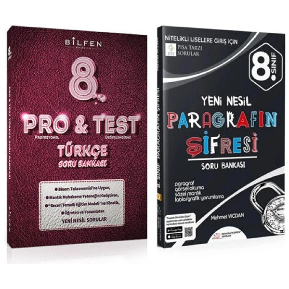Bilfen Yayınları Bilfen 8. Sınıf LGS Pro Test Türkçe Soru Bankası+Paragrafın Şifresi 8 Paragrafın Şifresi Türkçe Fiyatı