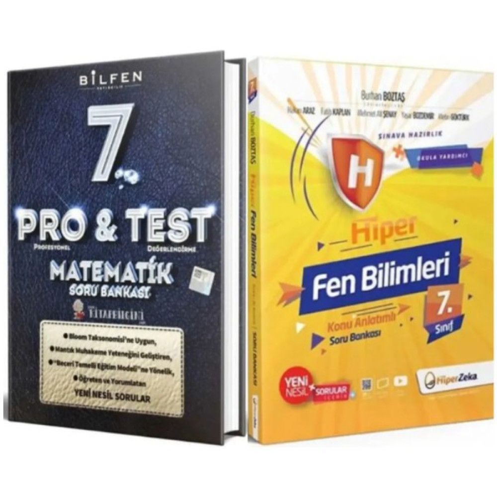 Bilfen Yayınları Bilfen Yayıncılık 7. Sınıf Pro Test Matematik Soru Bankası + 7 Hiper Fen Konu Anlatımlı Soru Bankası Matematik Fiyatı