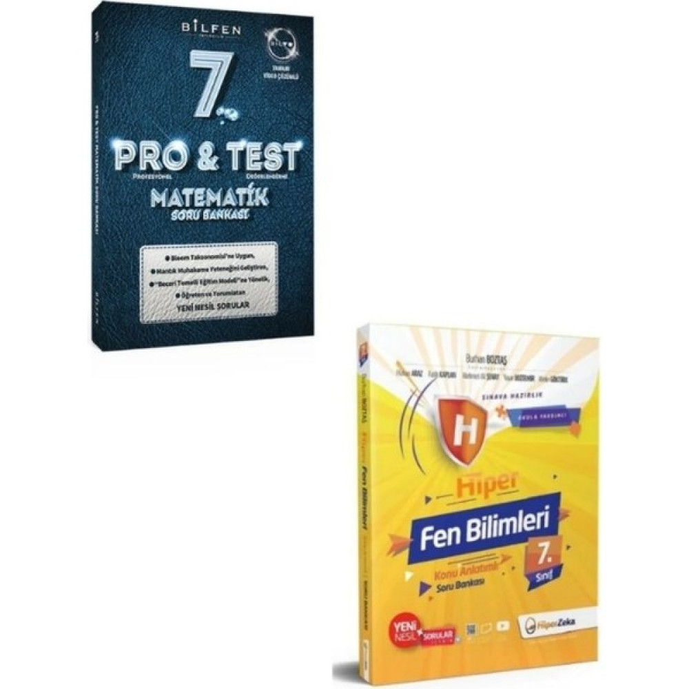 Bilfen Yayınları Bilfen Yayıncılık 7. Sınıf Pro&test Soru Bankası Matematik + 7. Sınıf Hiper Fen Bilimleri Konu Anlatımlı & Soru Bankası Matematik Fiyatı