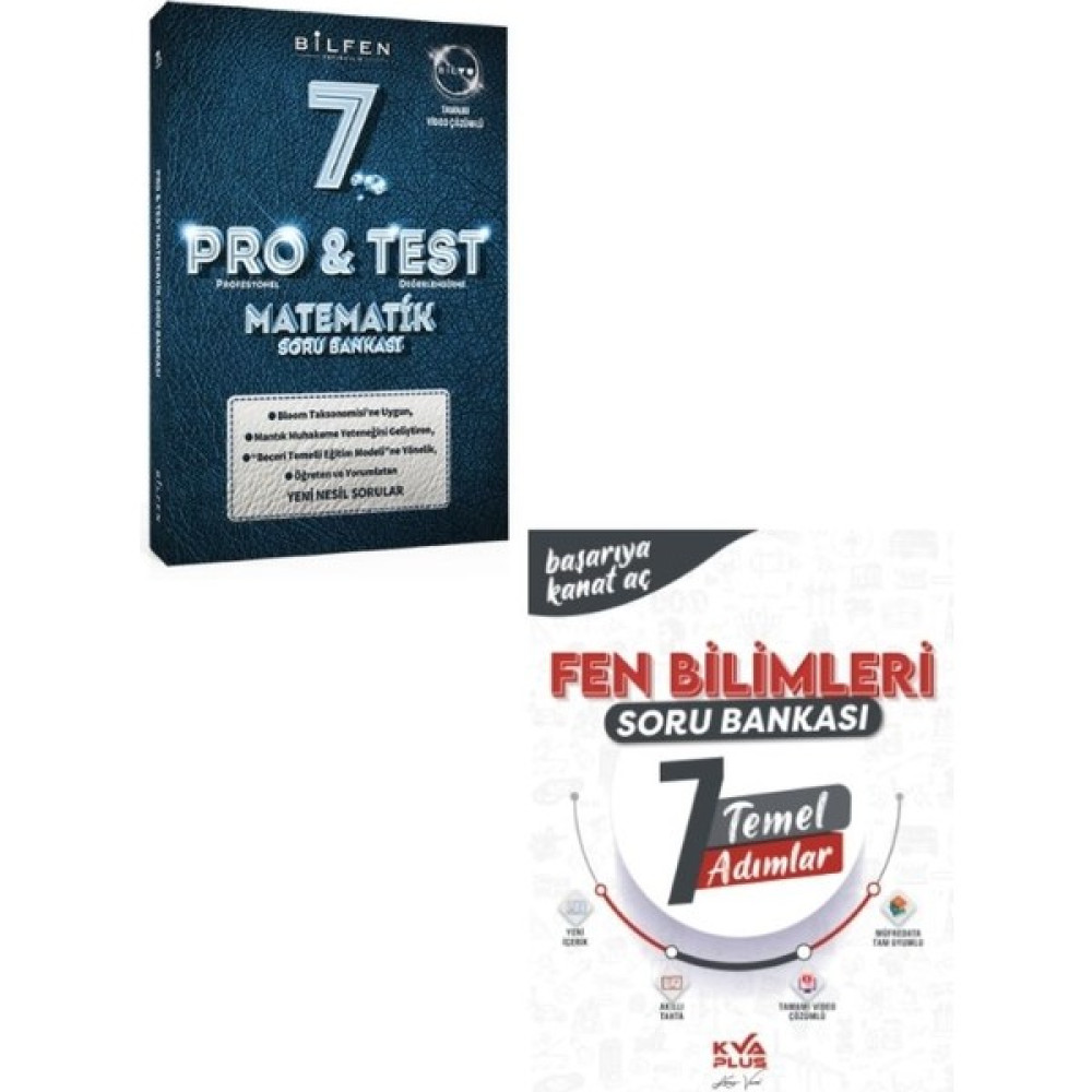 Bilfen Yayınları Pro&test Soru Bankası Matematik + 7. Sınıf Fen Bilimleri Temel Adımlar Soru Bankası Matematik Fiyatı