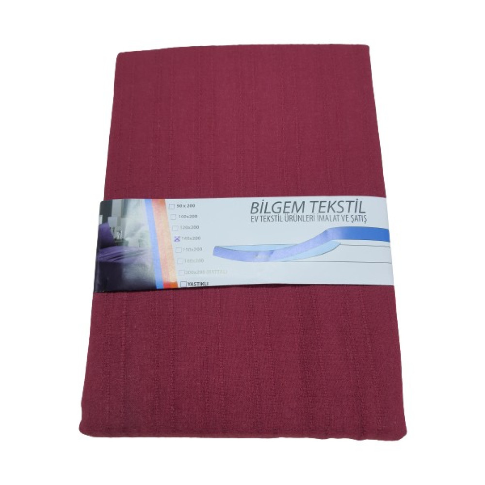 Bilgem Tekstil Pike Yatak Örtüsü Düz Renk Tek Kişilik - Bordo - Pike Takımı Pike & Pike Takımı Fiyatı