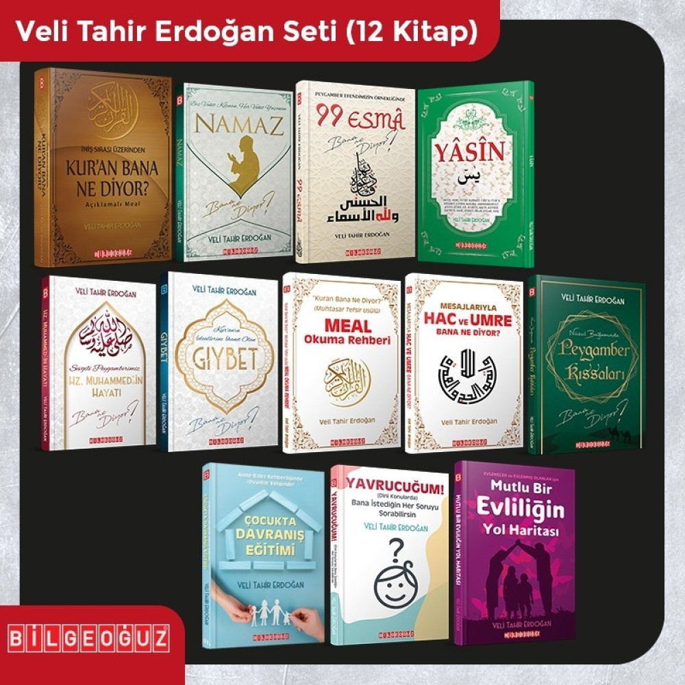 Bilgeoğuz Yayınları BİLGEOĞUZ YAYINLARI Veli Tahir Erdoğan 12 Kitap Eğitim Düzeyi Konulu Ciltli Set Din Kitapları Fiyatı