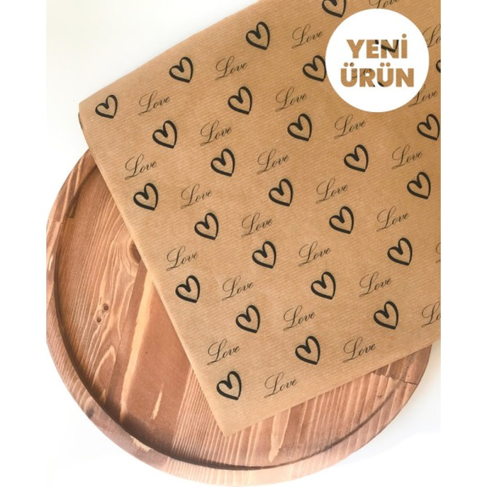 Bilgesstore Sunum Kağıdı -Kalp Desenli 30 Adet -Ithal Şamua Pişirme Kağıdı Fiyatı